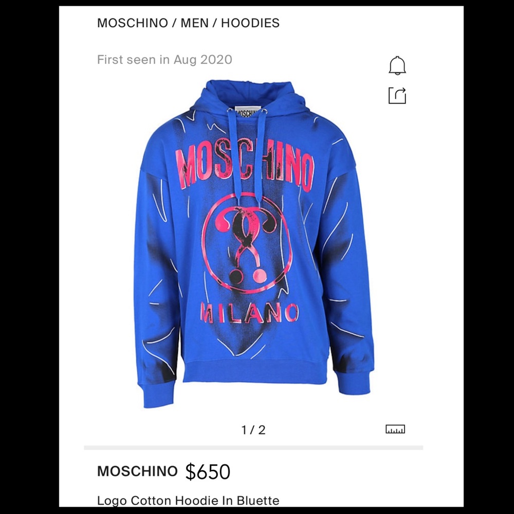 Moschino Logo Hoodie Bluette